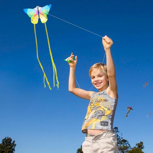 الطائرات الورقية الكبيرة للأطفال والبالغين ، يسهل الطيران والتجميع للمبتدئين والأطفال الصغار ، مع مقبض سلسلة طائرة ورقية 300 قدم ، طائرة ورقية شاطئية واحدة. in Kuwait