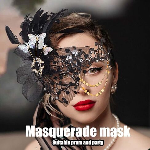 Campsis Women Masquerade Mask Feather Mask Gold Mardi Gras Masks Venetian Prom Costume Ball Metal Eye Mask for Women and Girls in Kuwait