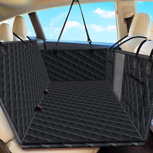 غلاف مقعد سيارة مخاطي للكلاب للمقعد الخلفي لتسلا ، متوافق مع غطاء مقعد Tesla Model Y & 3 Dog ، أرجوحة حيوان أليف مقاوم للماء مع نافذة شبكية ، تنظيف سهلة ، عازلة الخدش و nonslip ، يناسب 2018-2025 أسود in Kuwait