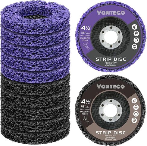 10-Pack 4" Paint Stripping Discs, 5 Purple & 5 Black for Angle Grinder, Ideal for Rust, Paint, and Adhesive Removal on Metal and Wood in Saudi Arabia