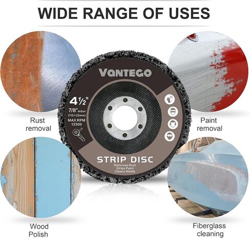 10-Pack 4" Paint Stripping Discs, 5 Purple & 5 Black for Angle Grinder, Ideal for Rust, Paint, and Adhesive Removal on Metal and Wood in Saudi Arabia
