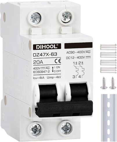 DIHOOL DC Miniature Circuit Breaker, 2-Pole 30 Amp Solar Disconnect Switch, AC DC Universal DIN Rail Mount Circuit Breakers in Saudi Arabia