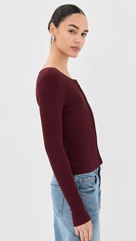 Good American Women's Virgo Rib Zip Front Sweater in Saudi Arabia