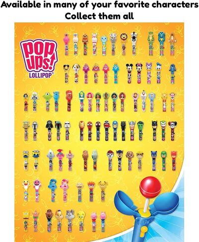 Pop Ups! Spiderman Lollipop Holder - 12 Lollipops with Cases - Individually Wrapped Candy Party Favors - Spiderman Candy - Bulk Set of 12 in Saudi Arabia