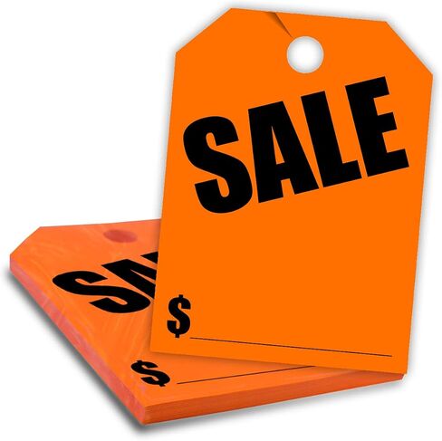 Versa-Tags Car Mirror Hang Tags - 8.5" x 11.5", Slogan-Sale, Pack of 50, Perfect for Auto Dealership Supplies & Car Lots Fluorescent (Green, 50) in Kuwait