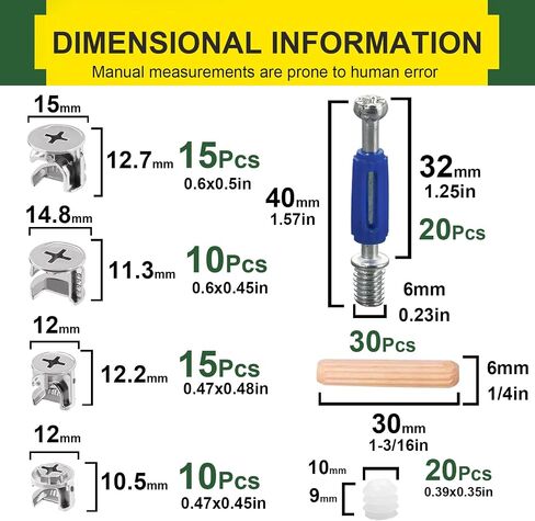 115Pcs Cam Locks for Furniture, 3-in-1 Eccentric Wheels Bolt, Cam Lock Nuts and Cam Screws,Connecting Fastener Cabinet Connectors Hardware,Multi-Size Nut & Bolt Assortment Sets in Saudi Arabia