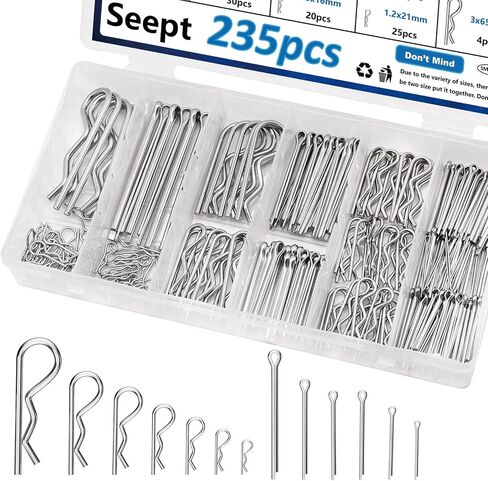 200 Pcs Cotter Pins 13-Values R-Pins & Cotter Pin Assortment Kit 304 Stainless Steel Cotter Pins Hitch Pin Clip Tractor Cotter Pin Used for Hitch Pin Lock System, Trucks, Engine Hardware Pin in Saudi Arabia