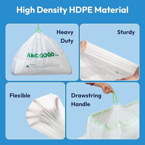 20 Pack Cat Litter Bags, Compatible with PetSafe Crystal Litter Box Tray Refill, with Anti-scratch Cardboard, Heavy Duty, Leak-proof Thick Drawstring Litter Box Liners, 37" x 17" in Kuwait