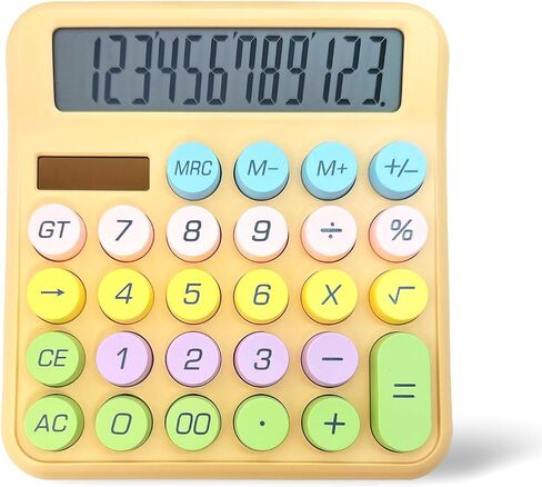 Cute Desktop Calculator, 12 Digits Large Calculator with Clear LCD Display and Large Button, Solar/Battery Powered, Basic Calculator for Business, Office, Home, School, Class (Purple) in Kuwait