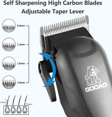 Dog Clippers for Grooming, Cordless,Low Noise, Electric Quiet,Rechargeable, Pet Hair Clippers for Thick Coats, Dog Trimmer Grooming Kit, Shaver for Small and Large Dogs Cats,Silver in Kuwait