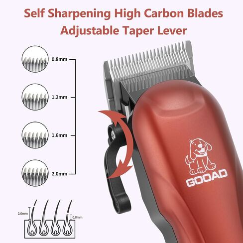 Dog Clippers for Grooming, Cordless,Low Noise, Electric Quiet,Rechargeable, Pet Hair Clippers for Thick Coats, Dog Trimmer Grooming Kit, Shaver for Small and Large Dogs Cats,Silver in Kuwait