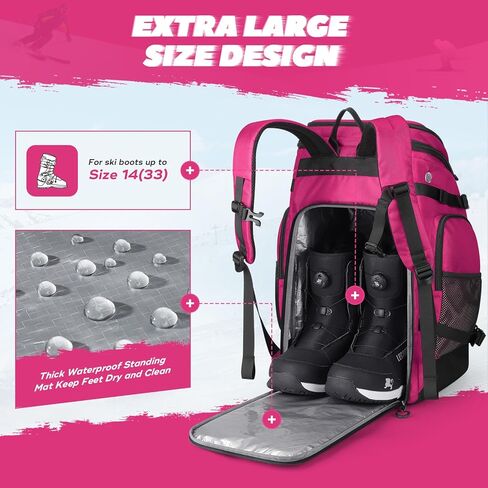 Maelstrom Ski Boot Bag,55L Large Ski Boots Travel Backpack for Men Women,Waterproof Snowboard Boot Bag for Skis Accessories in Kuwait