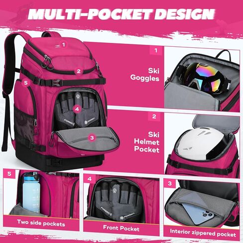 Maelstrom Ski Boot Bag,55L Large Ski Boots Travel Backpack for Men Women,Waterproof Snowboard Boot Bag for Skis Accessories in Kuwait