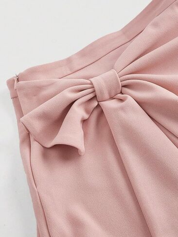SweatyRocks Women's Bowknot Mini Skirt Ruched A Line High Waist Summer Skirts in Saudi Arabia
