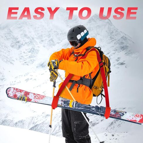 3pcs Ski Shoulder Straps, Adjustable Ski Carrier Straps Ski Pole Straps Ski Bag Fastener Straps Snowboard Leash/Band/Sling with Protective Pads Skate Ski Boot Straps for Winter Sports Accessories in Saudi Arabia