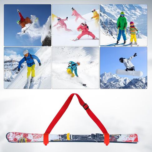 3pcs Ski Shoulder Straps, Adjustable Ski Carrier Straps Ski Pole Straps Ski Bag Fastener Straps Snowboard Leash/Band/Sling with Protective Pads Skate Ski Boot Straps for Winter Sports Accessories in Saudi Arabia