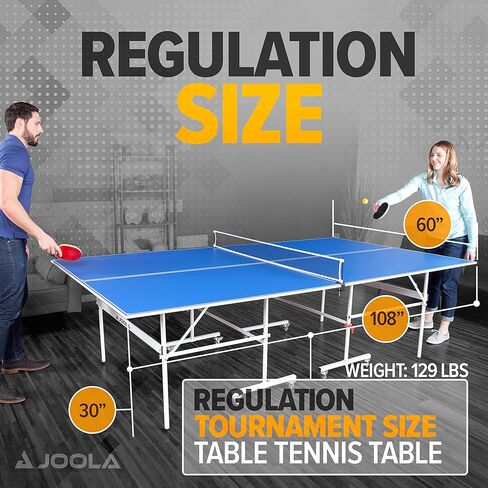 JOOLA Indoor 15mm Ping Pong Table with Quick Clamp Ping Pong Net Set - Single Player Playback Mode - Regulation Size Table Tennis Table - Compact Storage Ping Pong Table in Kuwait