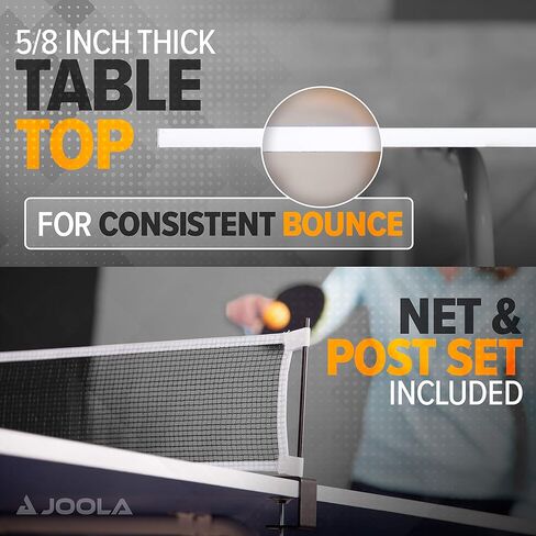 JOOLA Indoor 15mm Ping Pong Table with Quick Clamp Ping Pong Net Set - Single Player Playback Mode - Regulation Size Table Tennis Table - Compact Storage Ping Pong Table in Kuwait