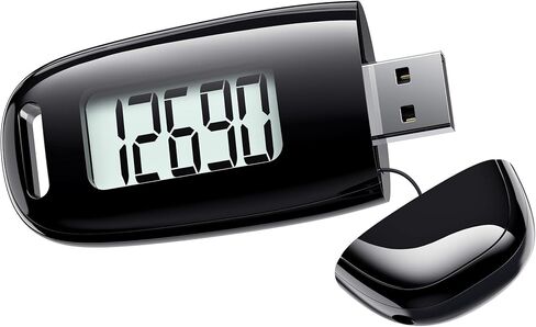 3D Pedometer for Walking, Simple Walking Step Counter with Removable Clip and Strap, USB Rechargeable Step Tracker with Backlight, Accurate Step Counter for Men Women Kids Seniors in Saudi Arabia