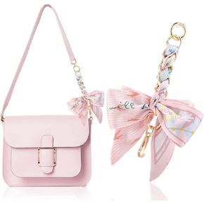 Neptniopllab Polyester Bowknot Shaped Shoulder Strap Extender Exquisite Bowknot Scarf Decoration Replacement Chain for Shoulder Cross-Body Purse Hangbag Making Supplies (Pink) in Kuwait