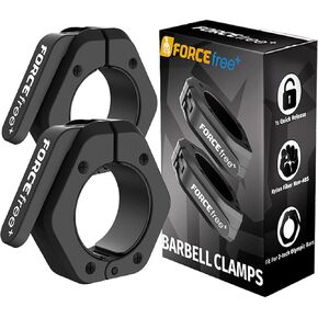 Quick Release Barbell Clamps - Olympic Barbell Collars (Pair) with Anti-Slip TPR Grip - Secure Weightlifting Clamps for 2 Inch Olympic Bars - Powerlifting, Weightlifting