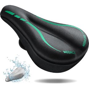 Bike Seat Cushion - Gel Padded Bike Seat Cover for Men Women Comfort, Adjustable Velcro Secure Bicycle Seat Cushion Compatible with Peloton, Indoor & Outdoor Bicycle Seat