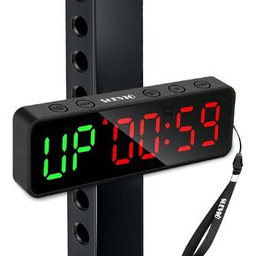 Small Gym Timer Clock, Stopwatch, Workout Interval Timer with Built-in Powerful Magnet, Large LED Digital Display, Home Accessories Countdown Clock for Home Gym Garage Schools