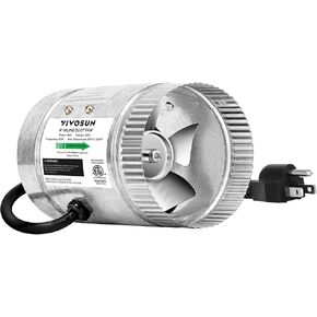 VIVOSUN 4 Inch Inline Duct Fan 100 CFM, HVAC Exhaust Ventilation Fan with Low Noise for Basements, Bathrooms, Kitchens and Attics, Silver