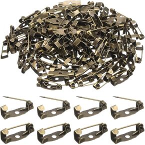uxcell 120 Pcs Safety Bar Pin 30mm Gold Brooch Clasp Pins Backing Locking Pin Badge Backs with Hole for DIY Crafts Name Tags Badges Corsage Making Jewelry Making