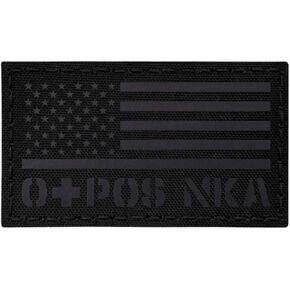 mult1cam Infrared USA Flag OPOS O+ Blood Type NKA NKDA IR Tactical Morale Fastener Patch