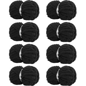Chunky Yarn for Hand Knitting Soft Jumbo Bulky Fluffy Yarn for Crocheting Blanket Scarf DIY 8 Pack (Red, 28yds, 8 Ounces Each)