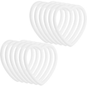 PATIKIL 3 Inch Heart Dream Catcher Rings, 12 Pcs Plastic Macrame Wreath Floral Ring Hoop for Home Car DIY Craft Wedding Wall Hanging Decorations, White