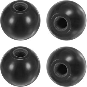 4-Pack Threaded Ball Knobs, M12 Female Thread 40mm Dia. Thermoset Ball Knob for Lathe/Machine/Lawn Mowers, Round Phenolic Lever Handle [Red]