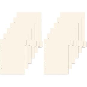 A6 Clear Binder Dividers Plastic 6 Holes Index Dividers with Tabs for Notebook Journal Diary Planner 4 Sheets Per Set (4 Sheets)