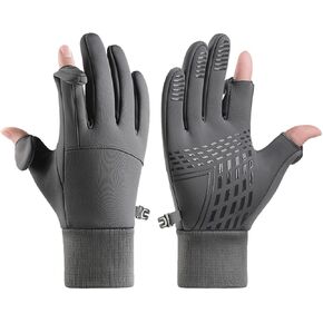 Winter Gloves Men Women, 2 Finger Exposable Touch Screen Gloves Running Gloves Cycling Gloves Driving Gloves for Men Women, Warm Gloves Freezer Gloves Waterproof Gloves Mens in Kuwait