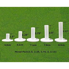 FINGER TEN Golf Rubber Tees Driving Range Value 5 Pack, Mixed Size or 5 Same Size for Practice Mat