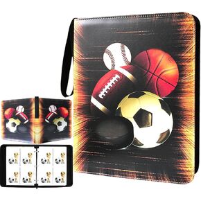 Football Card Binder 900 Pockets, Trading Card Binder Holder with 50 Removable Sleeves Fits 900 Sport Cards, Football Card Gifts Collector Album with Zipper Storage Display Case