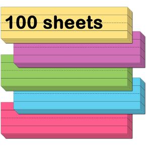 (حزمة من 100) شرائط الجملة البيضاء ، شرائط الجملة البيضاء بطاقة ، 3 "× 12" ، أدوات ممارسة خطاب تعلم الكلمات ، ورقة كتابة الكلمات السميكة لمستلزمات المعلمين ، الفصل والمنزل