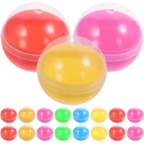 Healvian 50pcs Vending Capsules,45mm Capsules Plastic Fillable Balls,Diy Transparent Capsules Ball for Vending Machine, Gumball Machine Refills, Party Favors, and Claw Machine Prizes