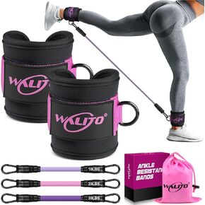 WALITO Ankle Resistance Bands with Cuffs, Ankle Bands for Working Out, Ankle Straps for Women, Exercise Bands for Legs and Butt, Booty Workout Equipment for Kickbacks Hip Fitness Training