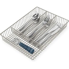 Spectrum Grid Silverware Tray, Large, Satin Nickel