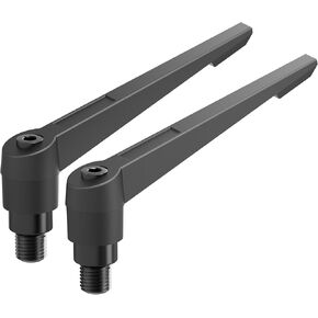 2PCS Clamping Lever Handles, M8 x 40mm Male Thread, Adjustable Quick Release Locking Rotating Screw Bolt Stud Knobs Apply for Lathe Machinery, Black