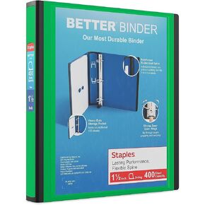 Staples Better 1.5-Inch 3-Ring View Binder, Blue (13400)