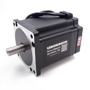 Nema 34 86mm Stepper Motor, Integrated Servo Stepper Smart Motor with Encoder,Brake, Driver & Motion Controller, 2000RPM 2-8A 24-48VDC Torque 6.5 N.m (UIM8696CMB)