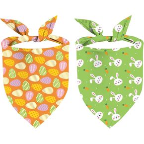 St Patricks Day Dog Bandana Puppy Scarf, 2 Pcs Shamrocks Kiss Me Irish Triangle Reversible Pet Scarf Holiday Party Dog Costume for Small Medium Large Dogs