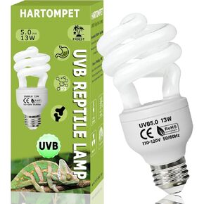 UVB 105.0 Reptile Light 13W, Compact Fluorescent Lamp，Coil UVB Desert Bulb–Lighting for Bearded Dragons, Lizards, Tortoises, Snakes, Geckos, Amphibians & Small Reptile Tanks