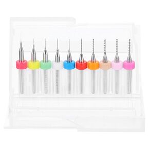 HARFINGTON 3 Set (30pcs) PCB Drill Bit Set 1/8" Shank 0.1mm-1mm Tungsten Carbide Micro Twist Drill Bits Tools for Print Circuit Board Jewelry Plastic Wood Soft Metal
