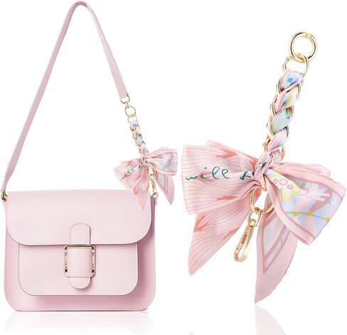 Neptniopllab Polyester Bowknot Shaped Shoulder Strap Extender Exquisite Bowknot Scarf Decoration Replacement Chain for Shoulder Cross-Body Purse Hangbag Making Supplies (Pink) in Kuwait