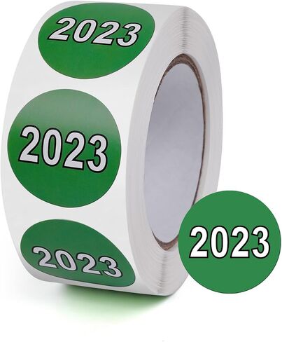 500 PCS Purple 2025 Dot Stickers Roll 1 بوصة مستديرة ألوان مشفرة للعام الجديد التسميات الإشاراتية ذاتية لاصقة مرجعية للماء لمجلات الملفات مخططات مخططات. in Kuwait