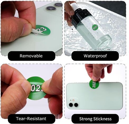 500 PCS Purple 2025 Dot Stickers Roll 1 بوصة مستديرة ألوان مشفرة للعام الجديد التسميات الإشاراتية ذاتية لاصقة مرجعية للماء لمجلات الملفات مخططات مخططات. in Kuwait